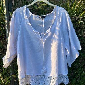 Unique Spectrum NWOT Boho Top with Lace Detail